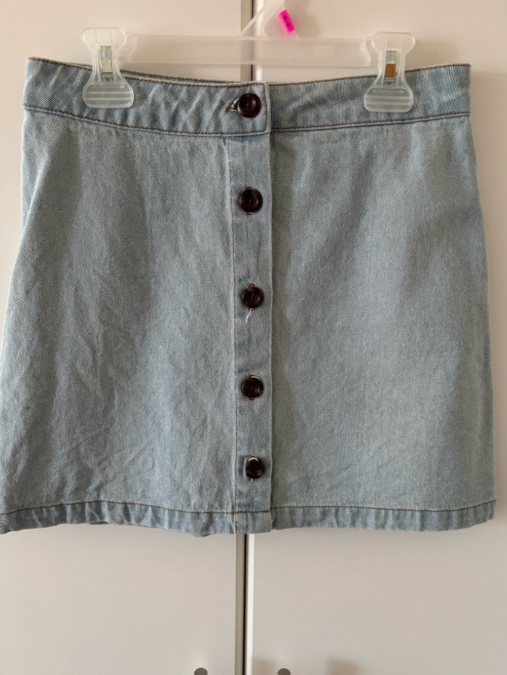 Forever 21 Light Blue Button-Front Denim Skirt